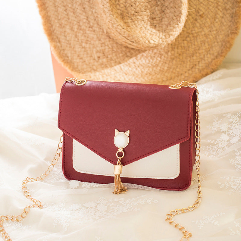 Women Cat Lock Chain Messenger Bags
