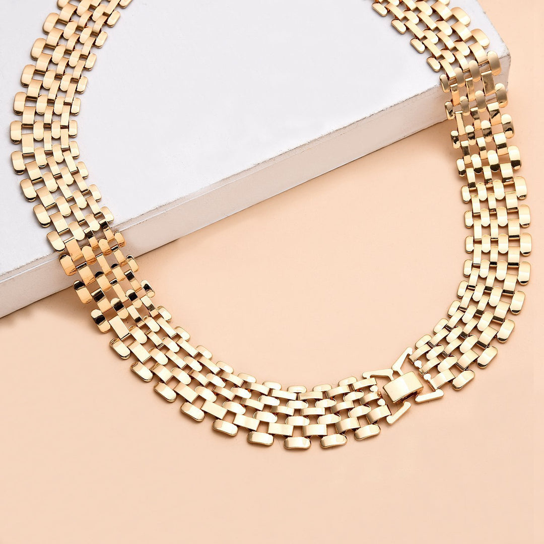 exaggerated atmosphere hollow chain necklace women