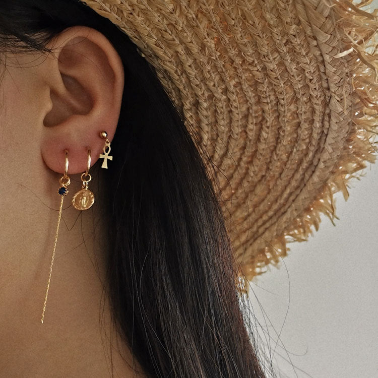 cross zircon ear ring