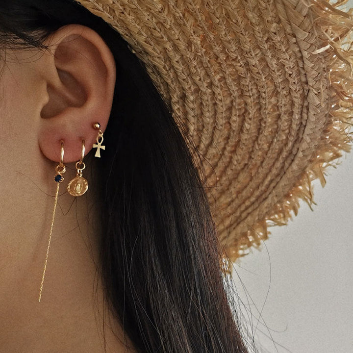 cross zircon ear ring