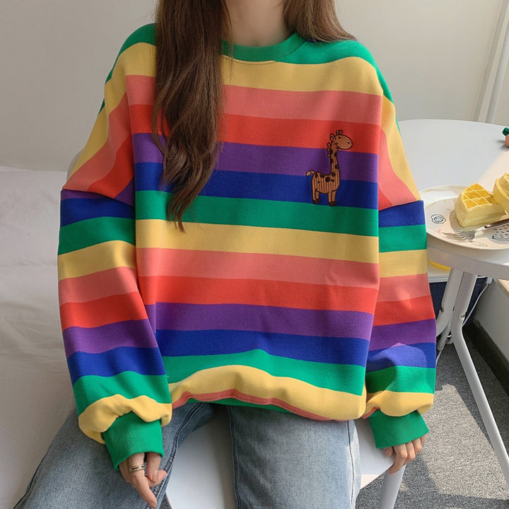 plush thickened rainbow pet clothing for cozy and stylish warmth.