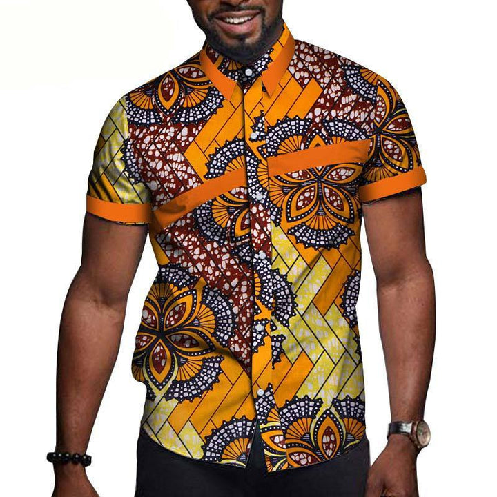 men's cotton short-sleeved t-shirt featuring vibrant floral patterns and stylish colors.