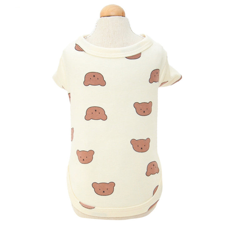 Cute beige shirt with bear prints, perfect for pets, displayed on a mannequin.