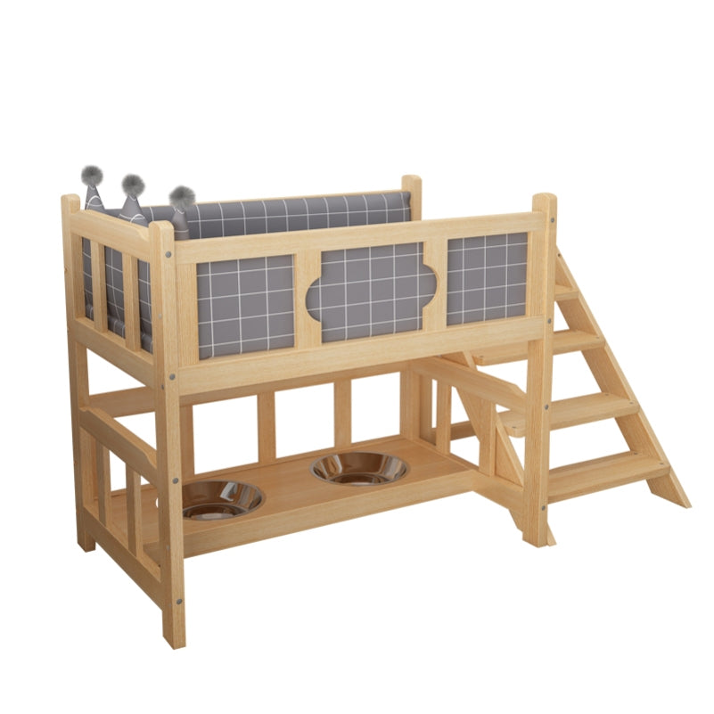 diy nightstand pet bed with stairs and dining area for pets, stylish wooden design