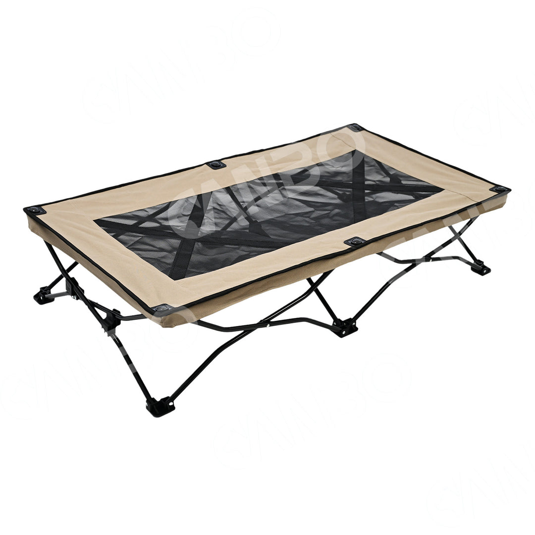 large foldable dog bed with durable fabric and sturdy frame for comfort and portability
