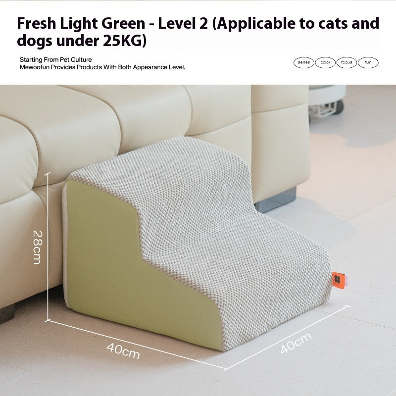 Pet ramp ladder for dogs, Fresh Light Green level 2, designed for dogs under 25kg, perfect for safe mobility access.