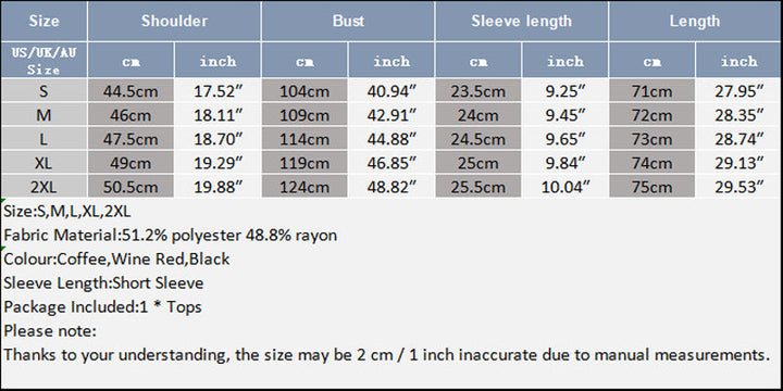 Size chart for men summer solid color t-shirts including measurements for S, M, L, XL, and 2XL.