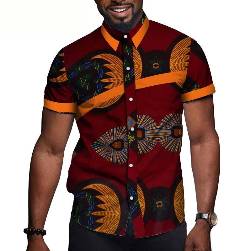 men's cotton short-sleeved t-shirt featuring bold colorful patterns and a modern design.