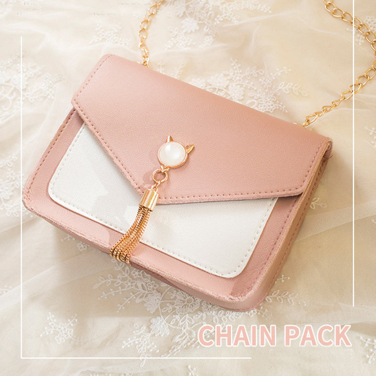 Women Cat Lock Chain Messenger Bags
