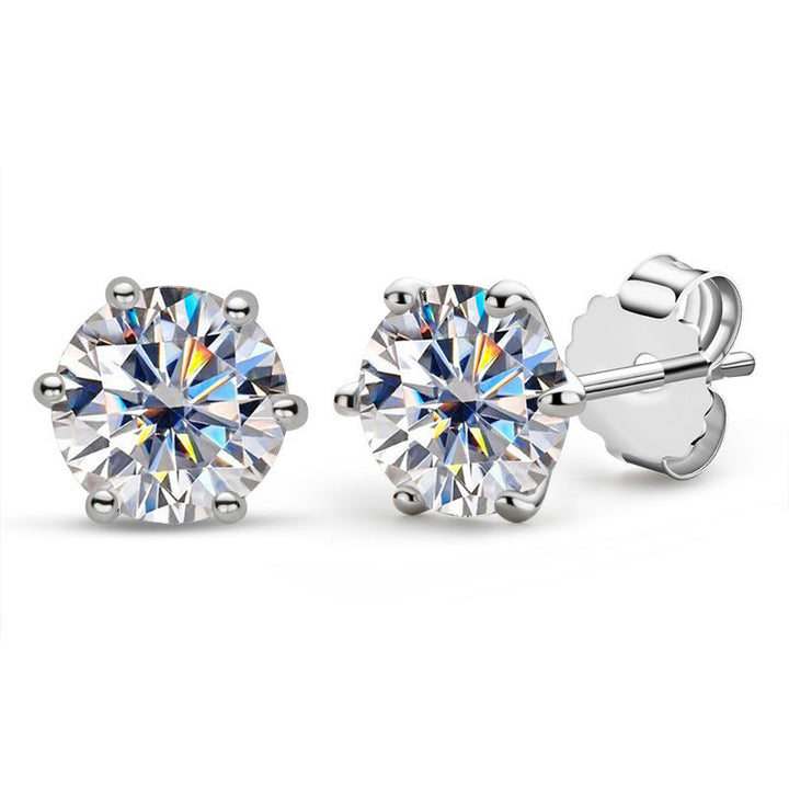 1 Karat Rhinestone Ear Studs Women'
