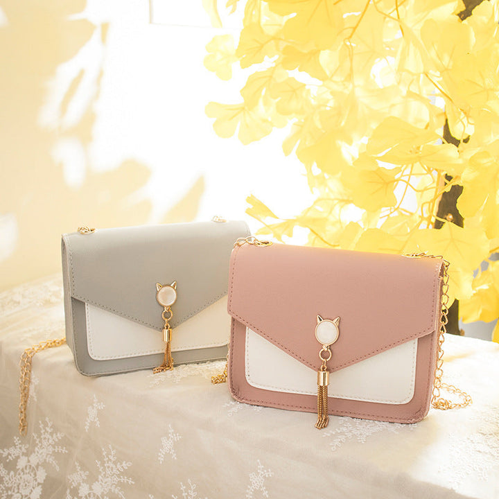 Women Cat Lock Chain Messenger Bags